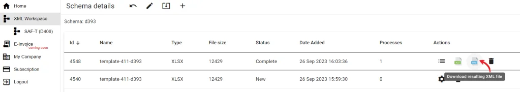 XLSX to XML conversion options