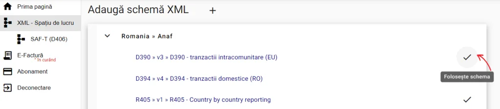 Biblioteca de scheme cu opțiunea Folosește schema