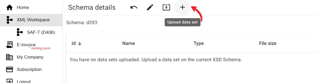XML Workspace with Data sets icon